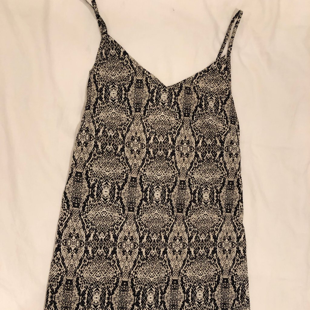 Python Slip Minidress W/ Open Back
